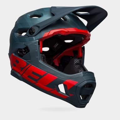 Bell Super DH Spherical MIPS Matte Blue/Crimson, Cykelhjälm Blå Large