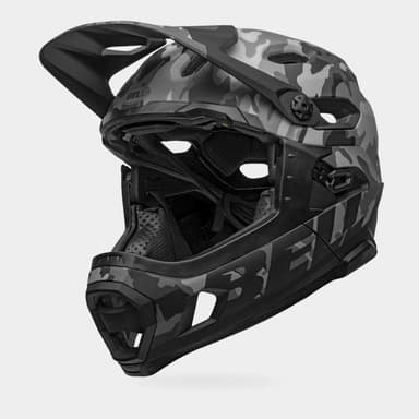 Bell Super DH Spherical MIPS Matte/Gloss Black Camo, Cykelhjälm Grå Large