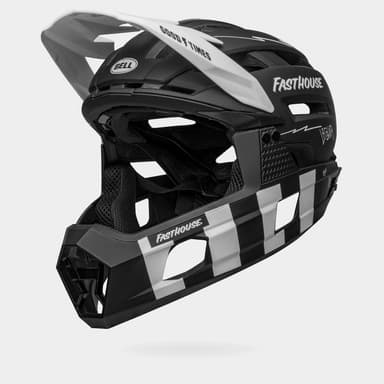 Bell Super Air R MIPS Fasthouse Matte Black/White, Cykelhjälm Svart Large