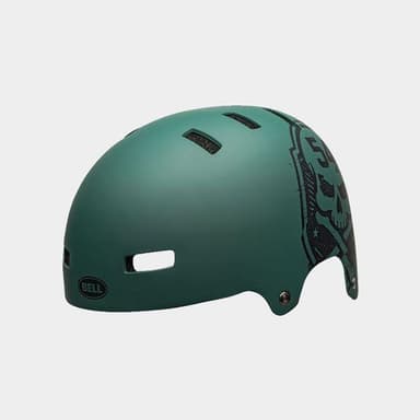 Bell Local Matte Green/Black Skull, Cykelhjälm Grön Large