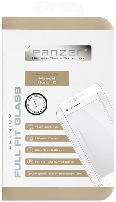 Panzer Full-Fit skärmskydd Huawei Honor 8 (vit)