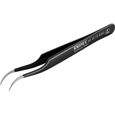Knipex 92 38 75 ESD Precisionspincett Skärspets, böjd