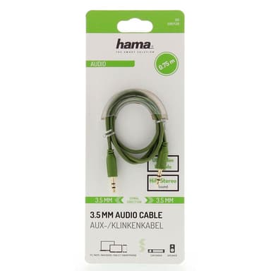 HAMA Ljudkabel Flexi-Slim 3,5mm-3,5mm Guld Grön 0,75m
