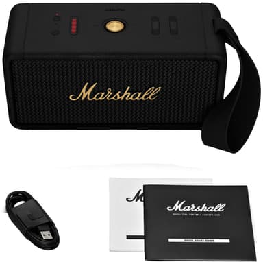 Marshall Middleton trådlös bärbar högtalare (svart/mässing)