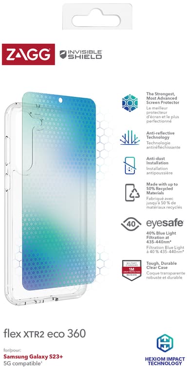 Zagg Flex XTR2 Eco 360 Samsung S23+ skal- och skärmpaket