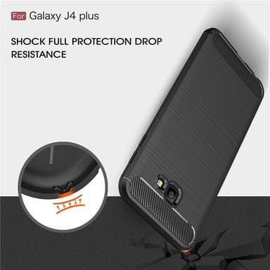 Stöttåligt Armor Carbon TPU-skal Samsung J4 Plus - Röd