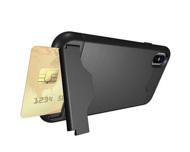 iPhone X/XS | Armor skal | Korthållare - Svart