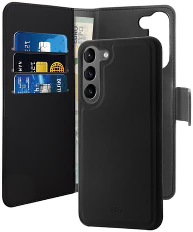 Puro Samsung Galaxy S23+ 2-i-1 plånboksfodral (svart)