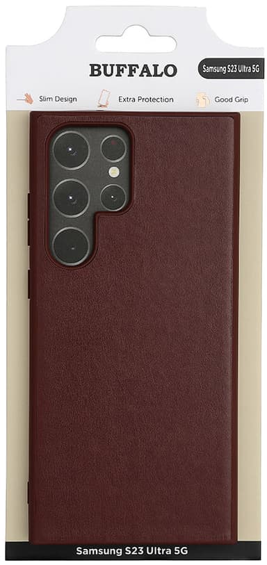 Buffalo Samsung Galaxy S23 Ultra bakfodral (brunt)