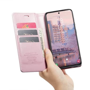 CaseMe mobilplånbok 3-kort Samsung Galaxy S23 Plus - Ljusrosa