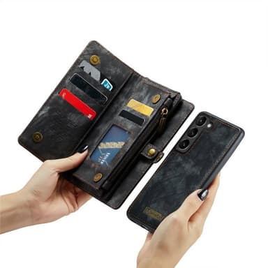 Multiplånbok CaseMe 11-kort Samsung Galaxy S23 Plus - Svart/Grå