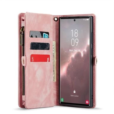 Multiplånbok CaseMe 11-kort Samsung Galaxy S23 Ultra - Rosa