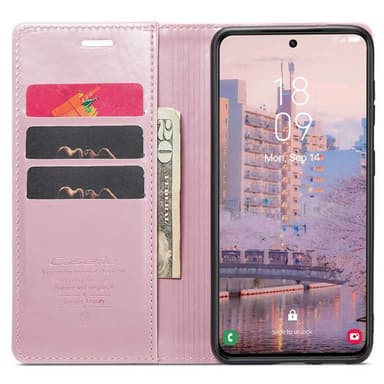 CaseMe mobilplånbok 3-kort Samsung Galaxy S23 - Ljusrosa