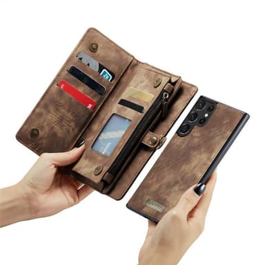 Multiplånbok CaseMe 11-kort Samsung Galaxy S23 Ultra - Brun