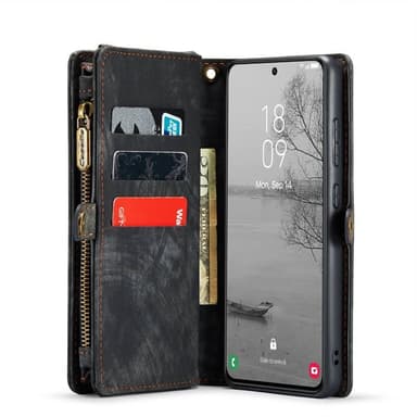 Multiplånbok CaseMe 11-kort Samsung Galaxy S23 Plus - Svart/Grå