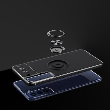 Samsung Galaxy S21 FE TPU skal med Finger Ring - Svart