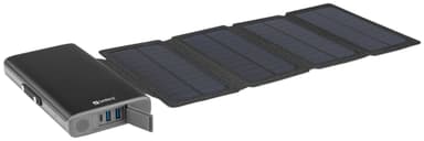 25.000 mAh Solar 4-Panel Powerbank, Black