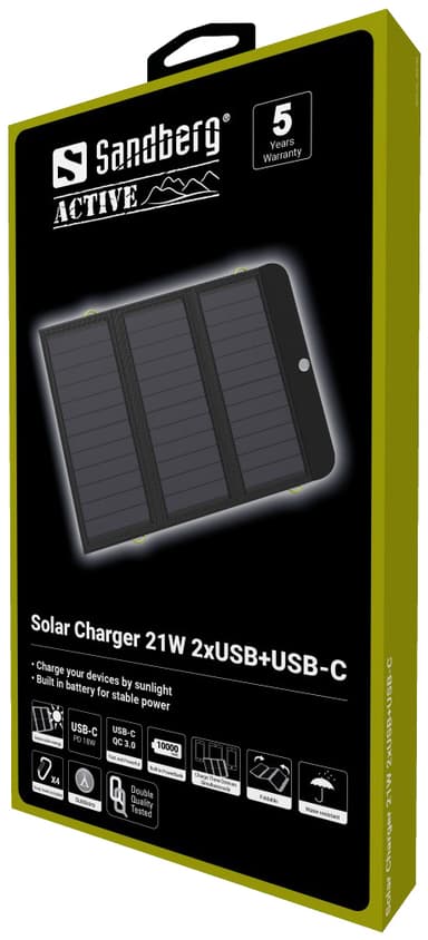 Sandberg SolarSandberg Solar 3-panel laddare med powerbank