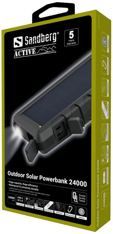 24.000 mAh Outdoor Solar PowerBank, Black