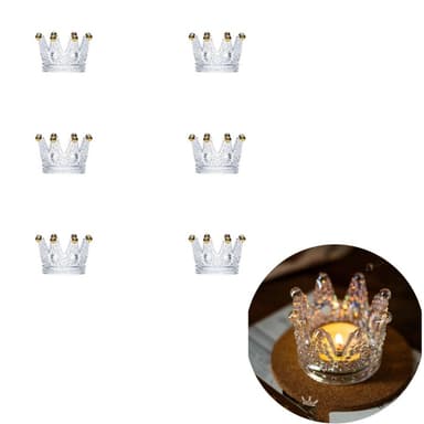 Ljusstakar av glas 6-pack Guld