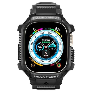 Spigen Apple Watch Ultra Skal och Armband Rugged Armor Pro Svart