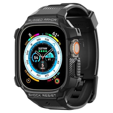 Spigen Apple Watch Ultra Skal och Armband Rugged Armor Pro Svart