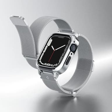 Spigen Apple Watch 40mm Skal med Armband Metal Fit Pro Silver