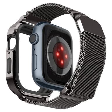 Spigen Apple Watch 45mm Skal med Armband Metal Fit Pro Graphite