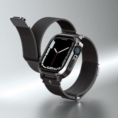 Spigen Apple Watch 45mm Skal med Armband Metal Fit Pro Graphite