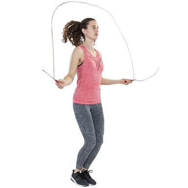 Tunturi Stål Speed Hopprep - Röd 300 CM justerbart