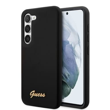 Guess Samsung Galaxy S23 Plus Skal Liquid Silicone Metal Logo Svart