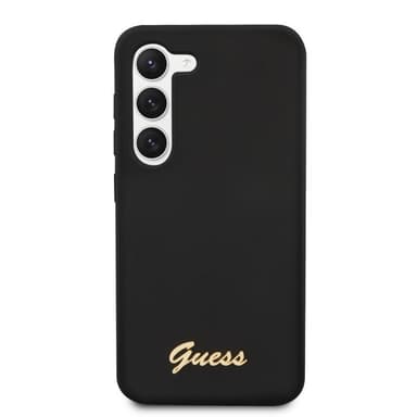 Guess Samsung Galaxy S23 Plus Skal Liquid Silicone Metal Logo Svart
