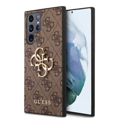 Guess Samsung Galaxy S23 Ultra Skal 4G Logo Brun