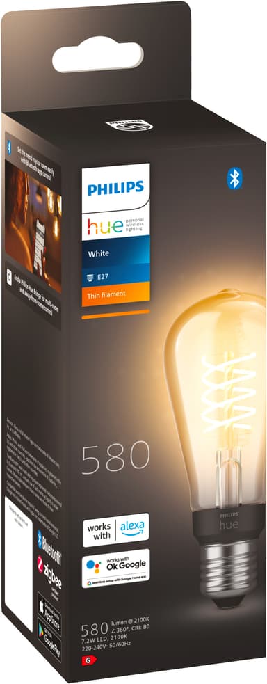 Philips Hue W glödlampa 7.2W Filament ST64 E27