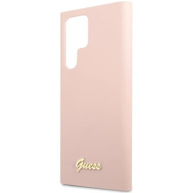 Guess silicone script metal logo Samsung Galaxy S23 Ultra - Rosa