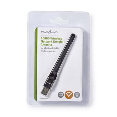 Trådlös USB-Adapter AC600 2.4/5 GHz (Dual Band) Wi-Fi Svart
