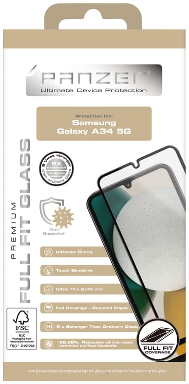 Panzer Full-Fit skärmskydd Samsung Galaxy A34 (svart)
