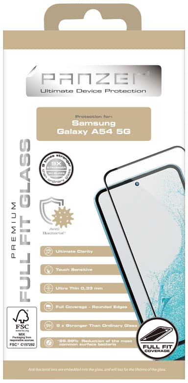 Panzer Full-Fit skärmskydd Samsung Galaxy A54 (svart)
