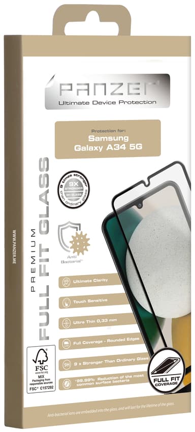 Panzer Full-Fit skärmskydd Samsung Galaxy A34 (svart)