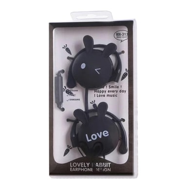 Rabbit Earbuds 3.5mm Over Ear hörlurar Svart Elgiganten