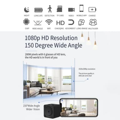 F9 Mini Spy Camera Wireless Wifi IP Home Security Cam HD 1080P