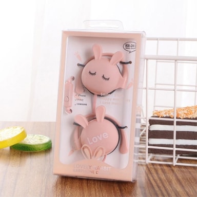 Rabbit Earbuds 3.5mm Over Ear hörlurar Rosa Elgiganten