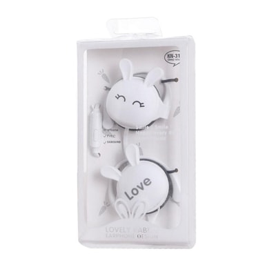 Rabbit Earbuds 3.5mm Over Ear hörlurar Vit Elgiganten