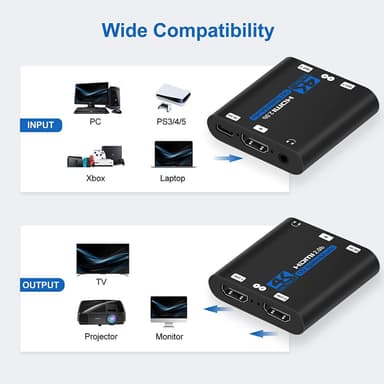HDMI 2.0 Splitter 1 Port in 2 out 4K60HZ Svart