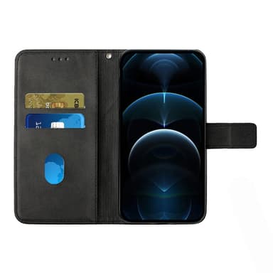 SKALO Samsung S23 Embossed Plånboksfodral i PU-Läder - Svart