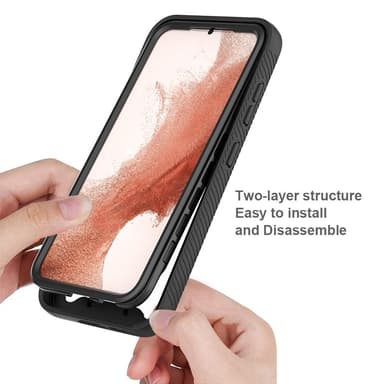 SKALO Samsung S23 Shockproof Clear Hybrid Skal - Svart
