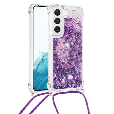 SKALO Samsung S23 Kvicksand Glitter Mobilhalsband - Lila