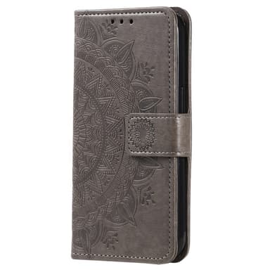 SKALO Samsung S23 Ultra Mandala Plånboksfodral - Grå