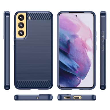 SKALO Samsung S23 Armor Carbon Stöttåligt TPU-skal - Blå