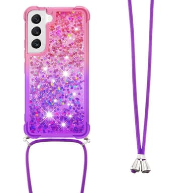 SKALO Samsung S23 Kvicksand Glitter Mobilhalsband - Rosa-Lila